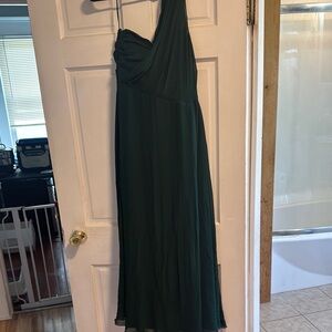 Birdy Grey Green One-Shoulder Sleeveless Gown